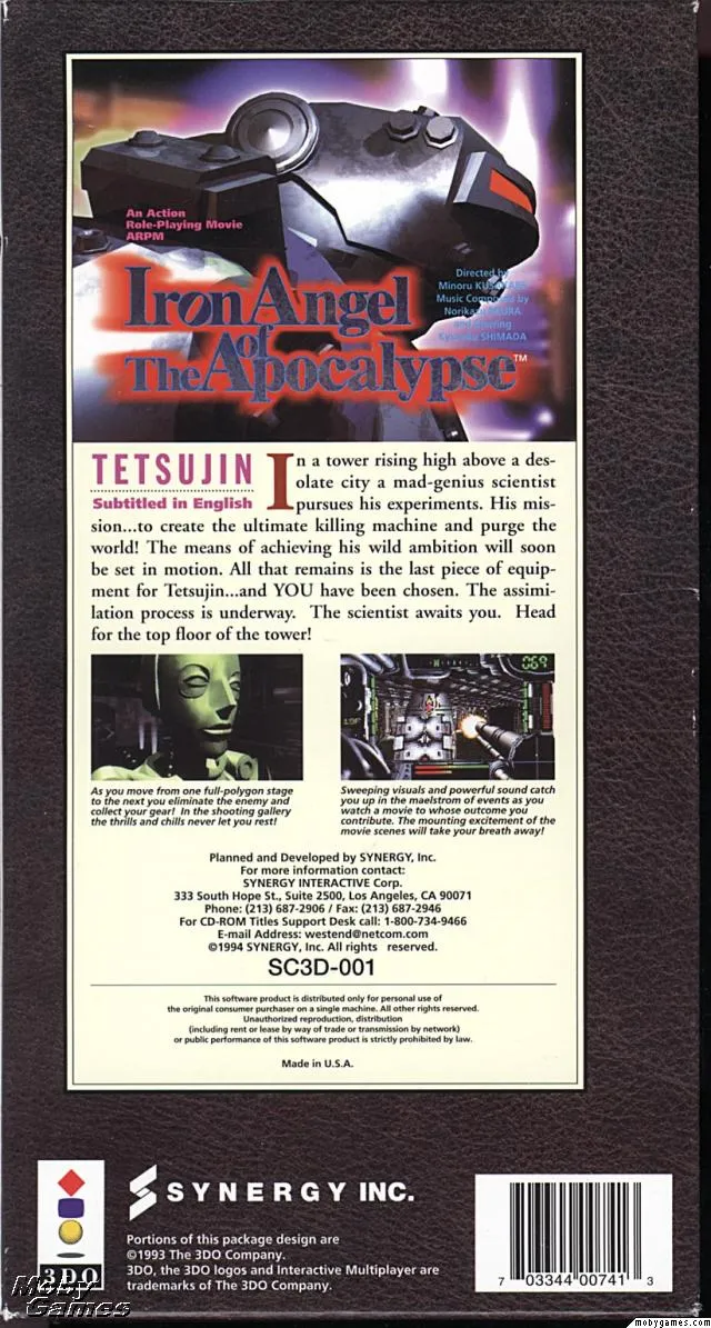 Iron Angel of the Apocalypse: Tetsujin box back