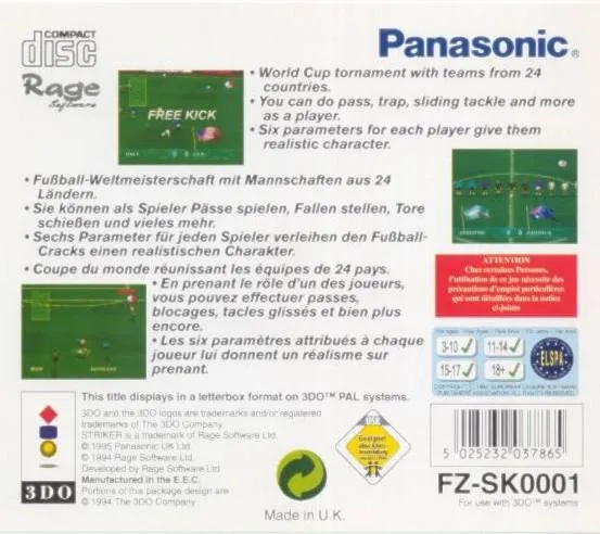 Striker: World Cup Special box back