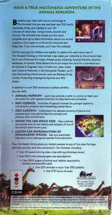 The San Diego Zoo Presents... The Animals! box back
