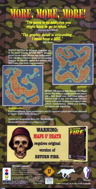 Return Fire: Maps o' Death box back