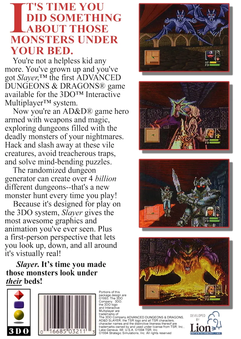 Advanced Dungeons & Dragons: Slayer box back