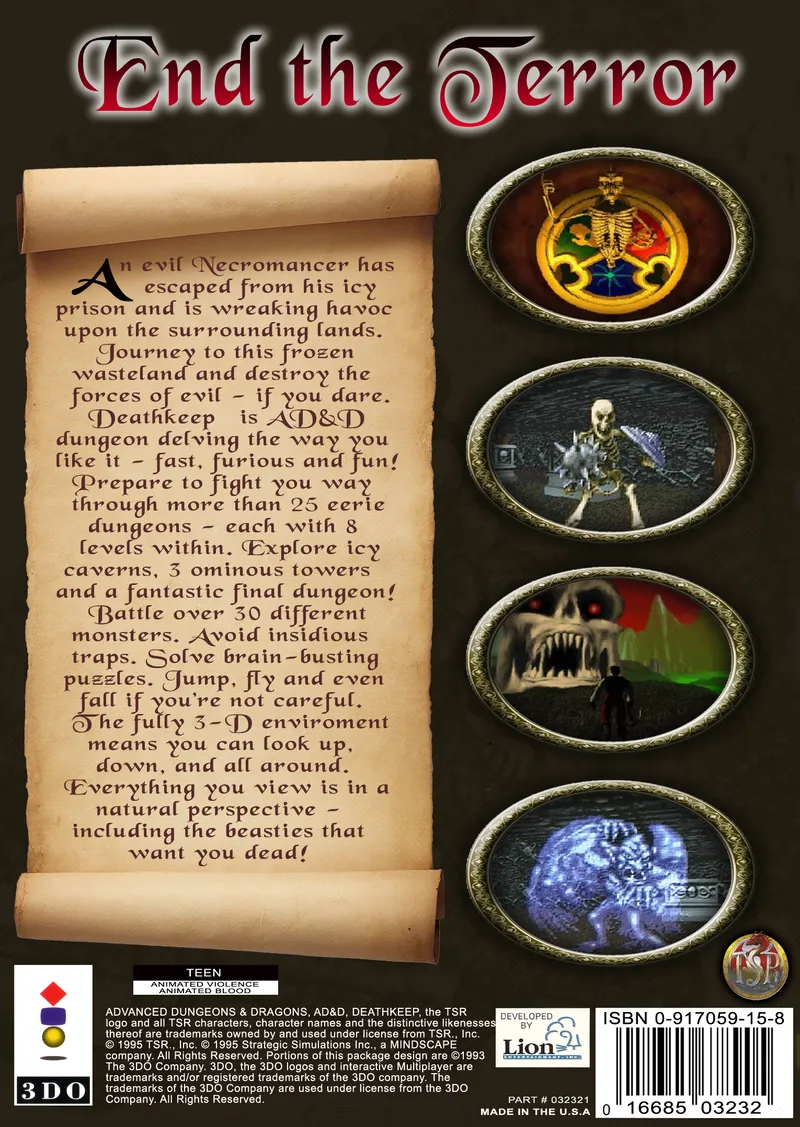 Advanced Dungeons & Dragons: DeathKeep box back