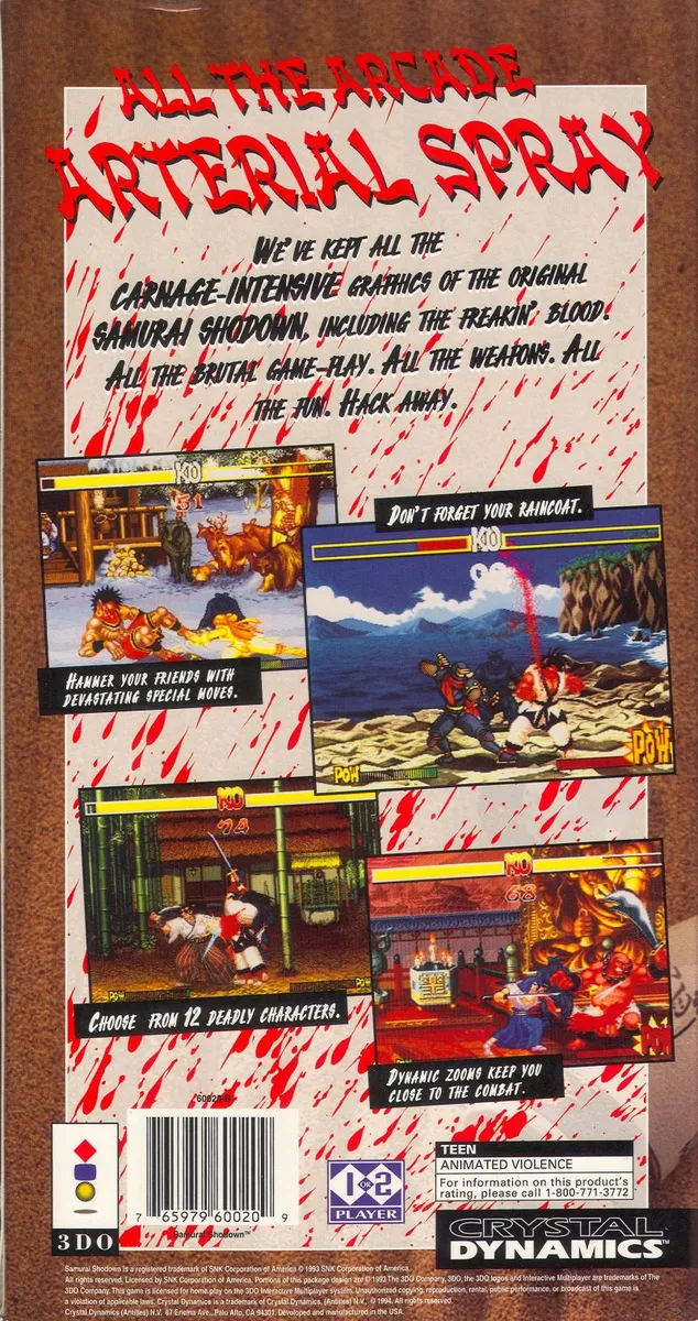 Samurai Shodown box back