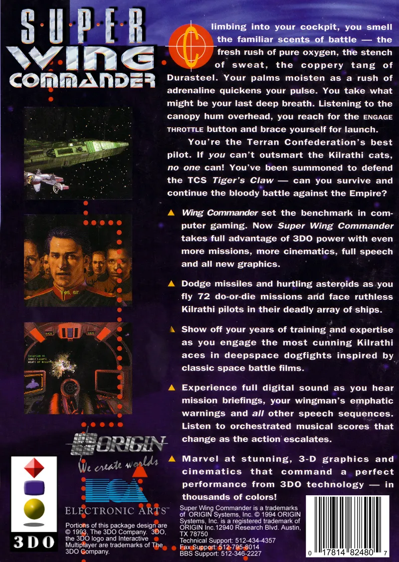 Super Wing Commander box back