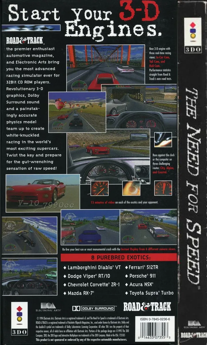 The Need for Speed box back