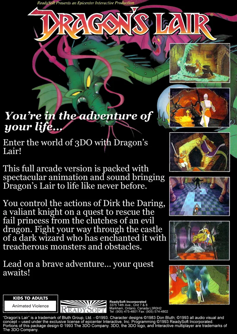 Dragon's Lair box back