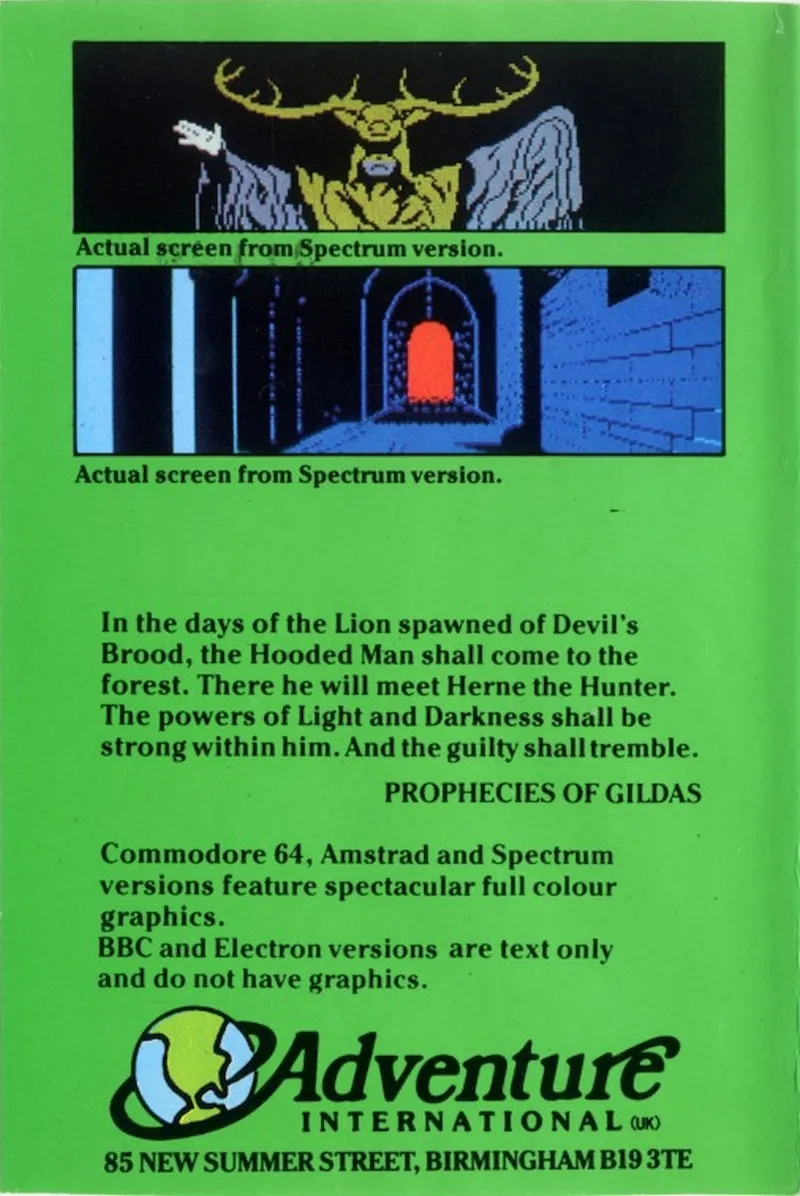 Robin of Sherwood box back