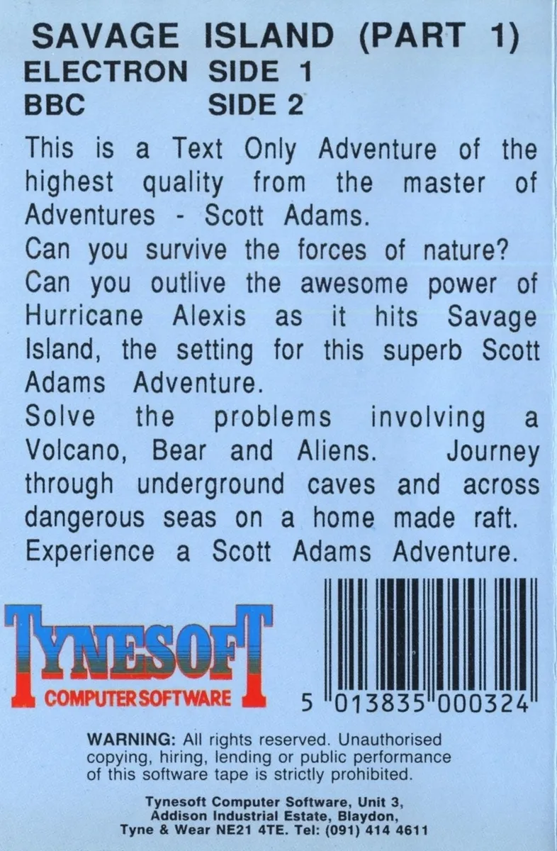 Savage Island Part One box back