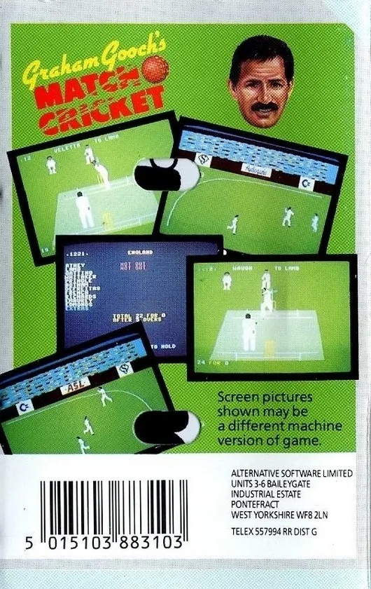 Graham Gooch's Test Cricket box back