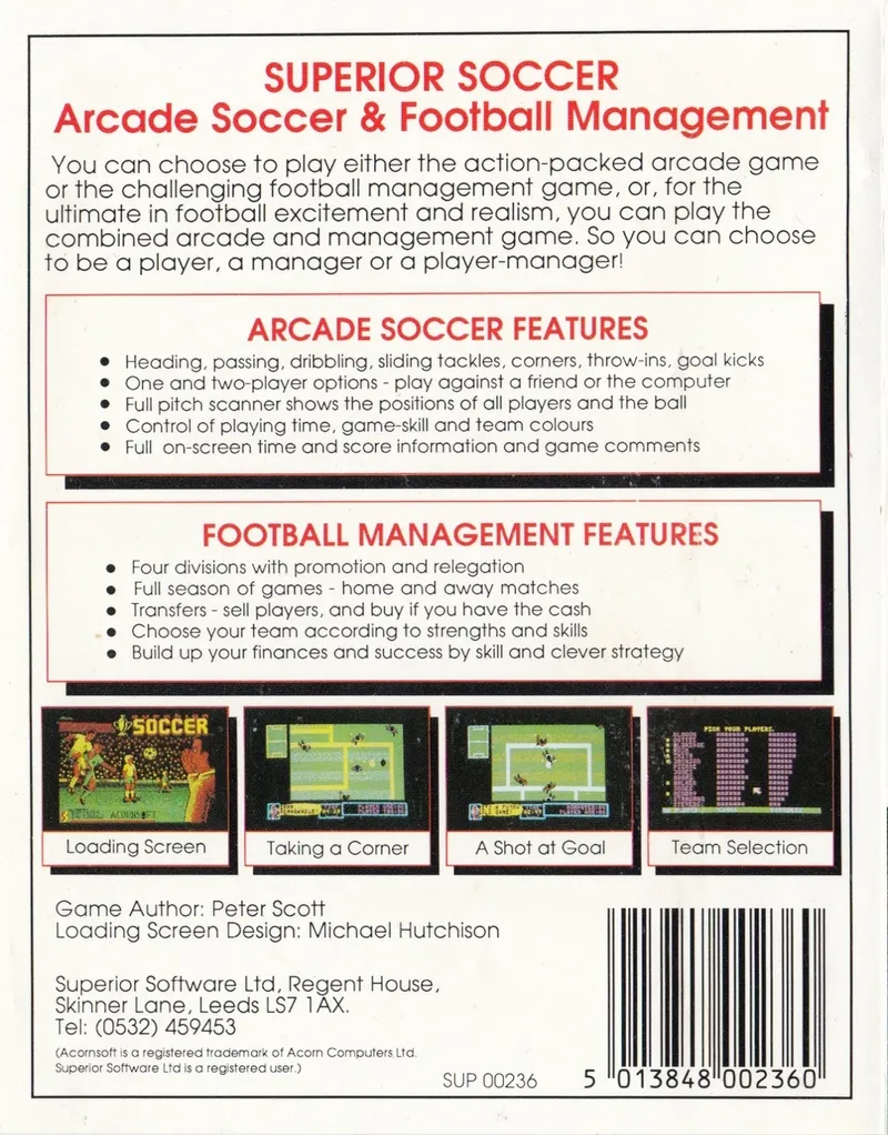 Superior Soccer box back