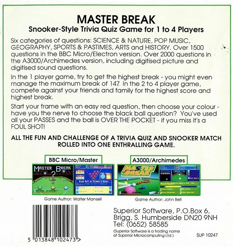 Master Break box back