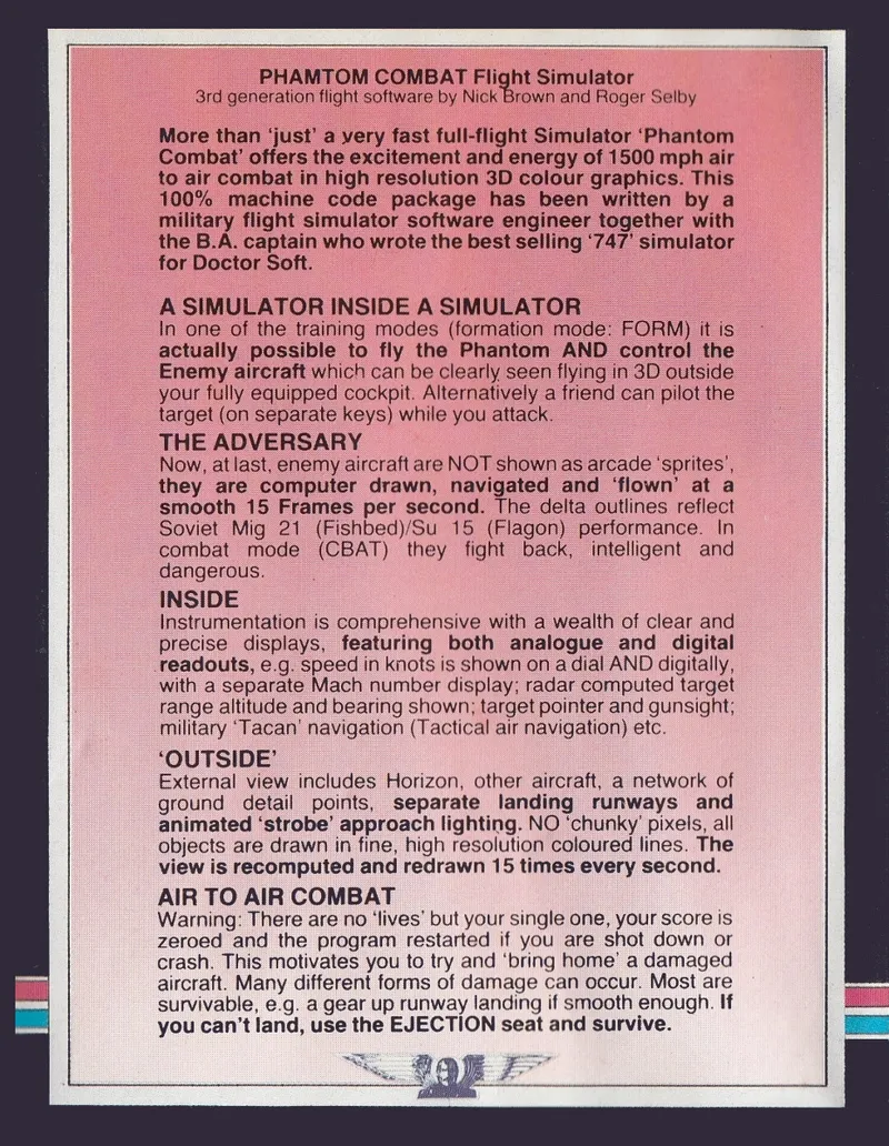 Phantom Combat box back