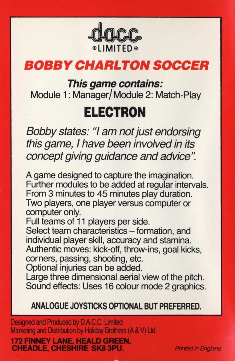 Bobby Charlton Soccer box back