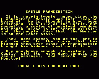 Backdrop artwork for Castle Frankenstein