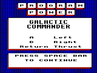 Backdrop artwork for Galactic Commander