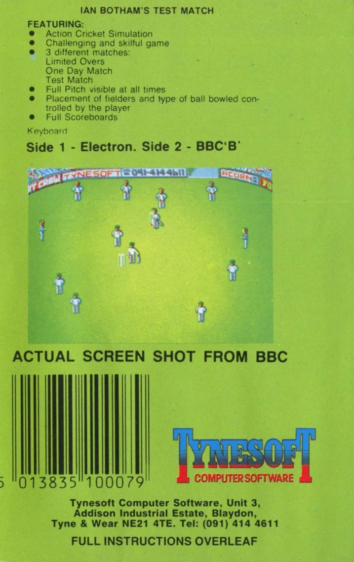 Ian Botham's Test Match box back