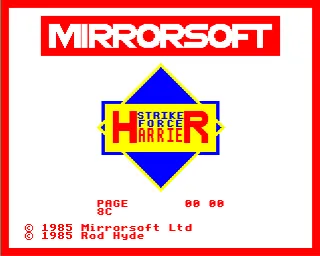 Backdrop artwork for Strike Force Harrier