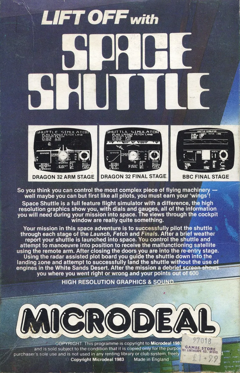 Space Shuttle box back