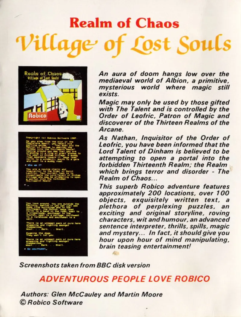 Village of the Lost Souls box back