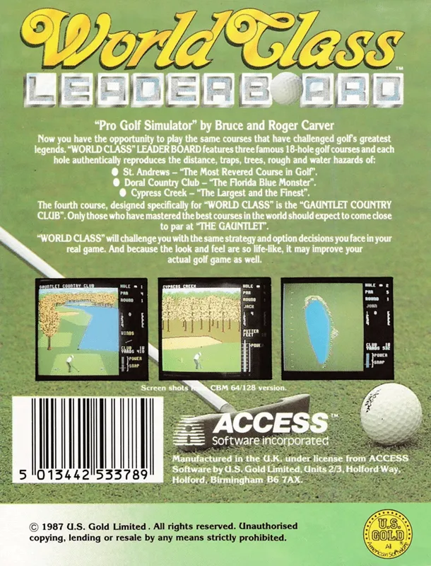 World Class Leadboard box back