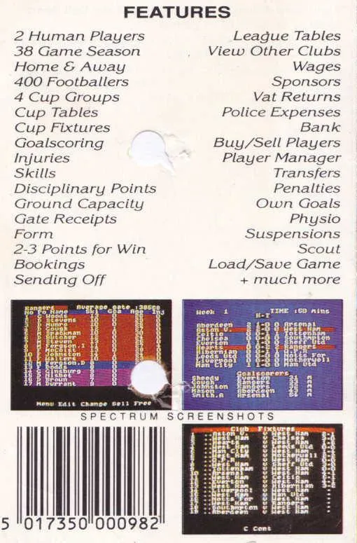 2 Player Soccer Squad box back