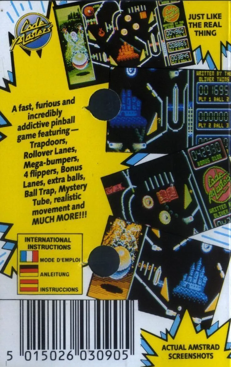 Advanced Pinball Simulator box back
