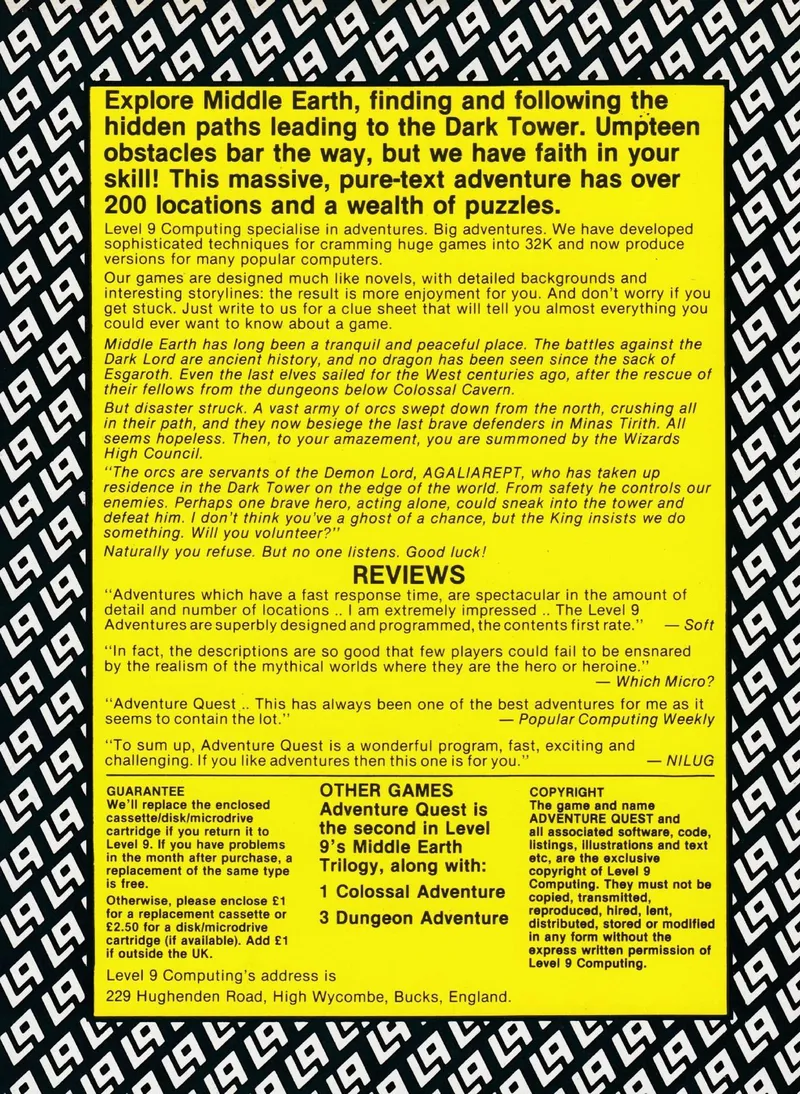 Adventure Quest box back