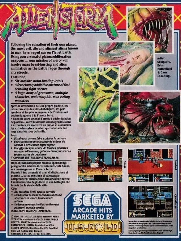 Alien Storm box back
