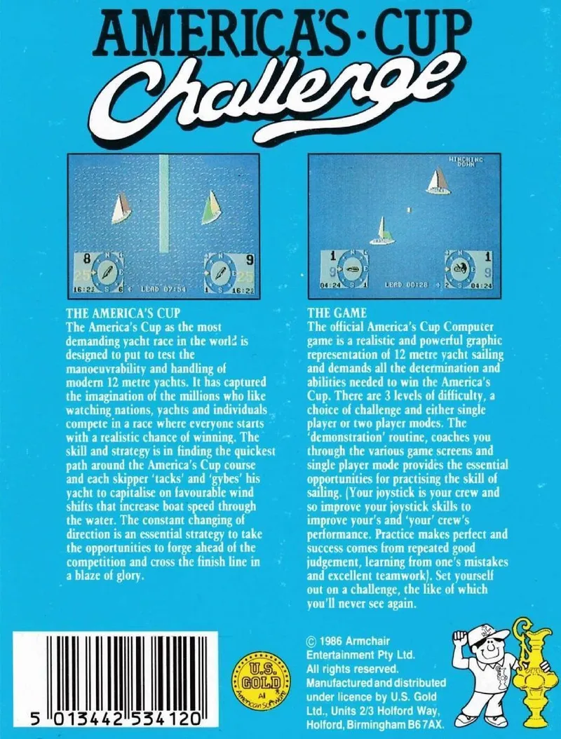 Arnie's America's Cup Challenge box back