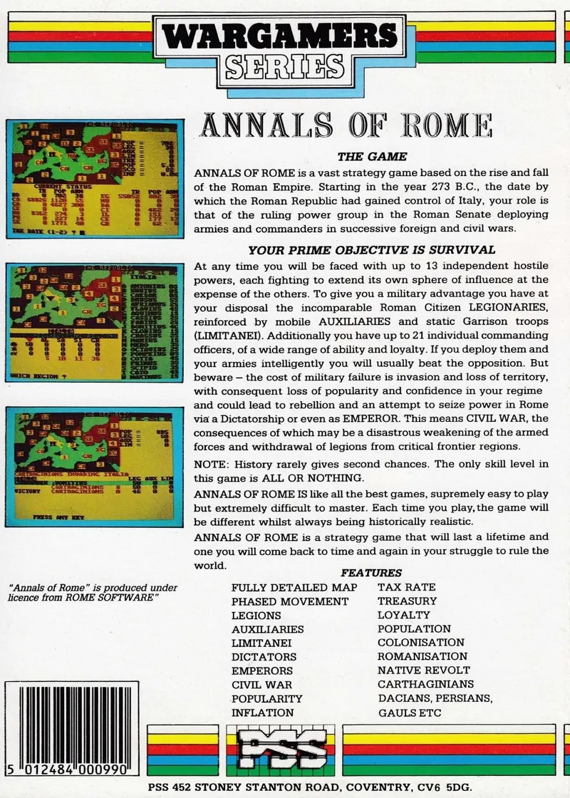 Annals of Rome box back