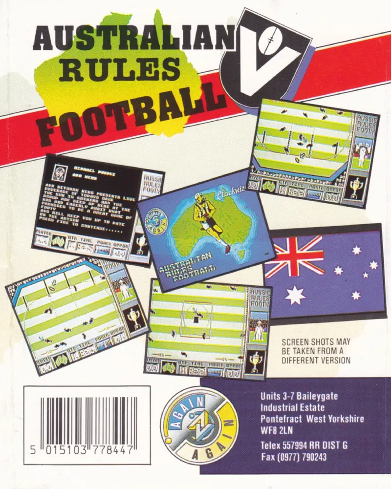 Australian Rules Football box back