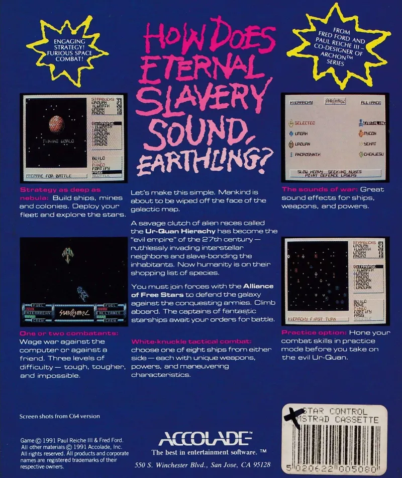 Star Control box back