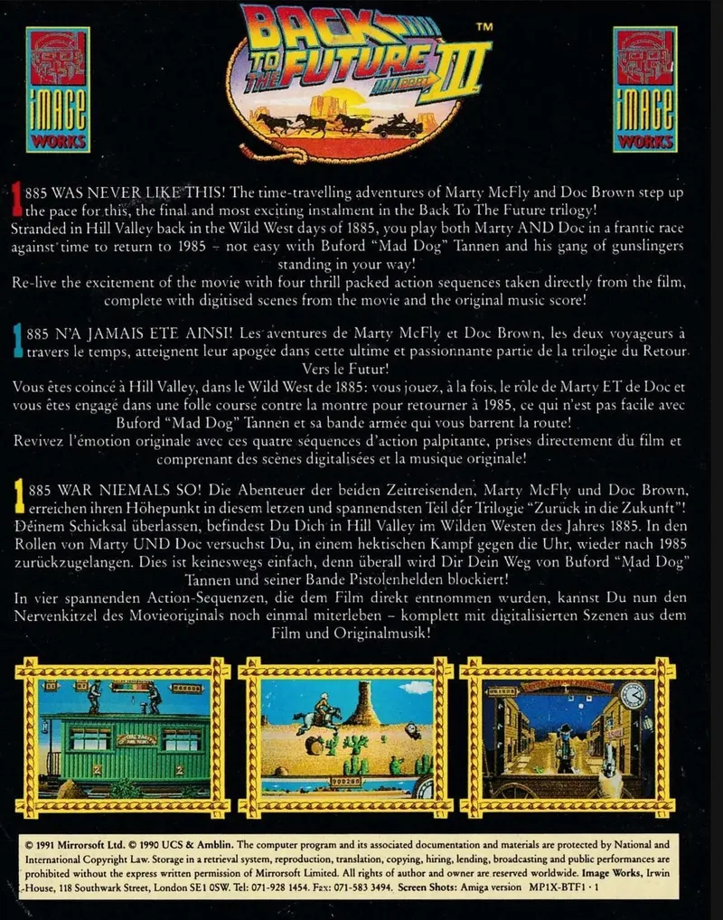 Back to the Future III box back