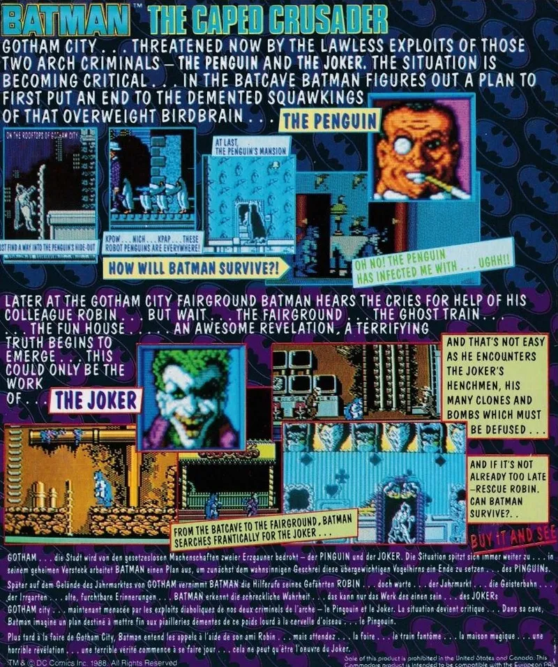 Batman: The Caped Crusader box back