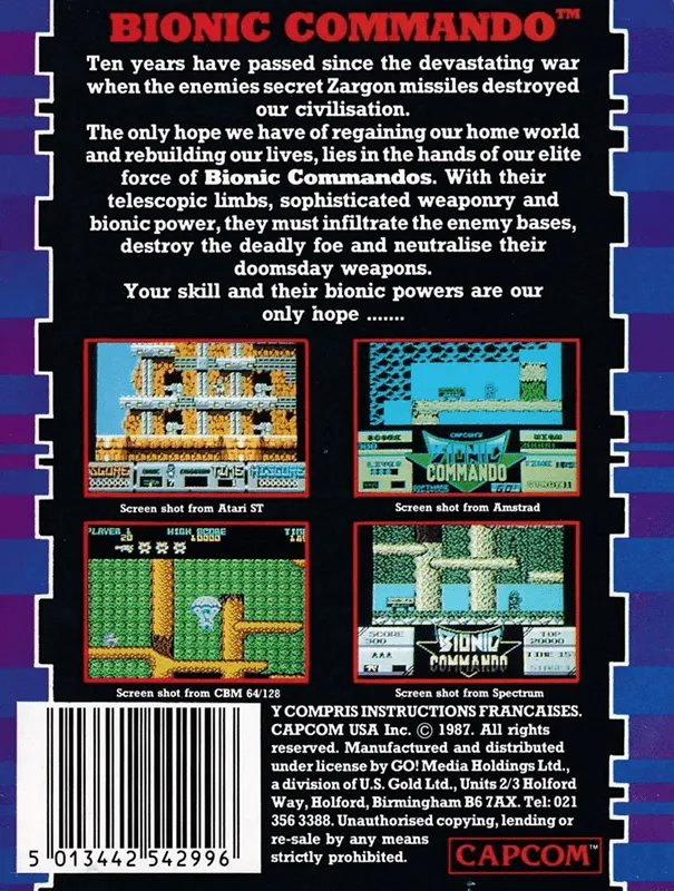 Bionic Commando box back