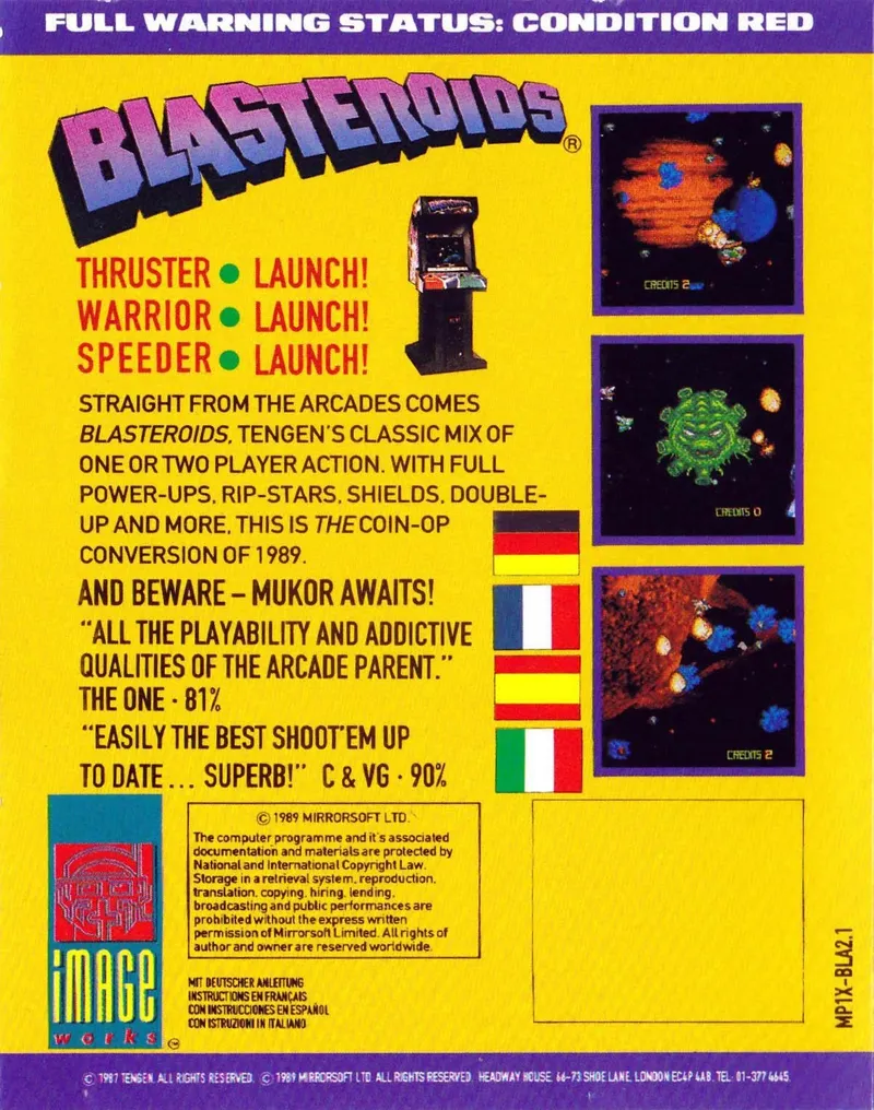 Blasteroids box back