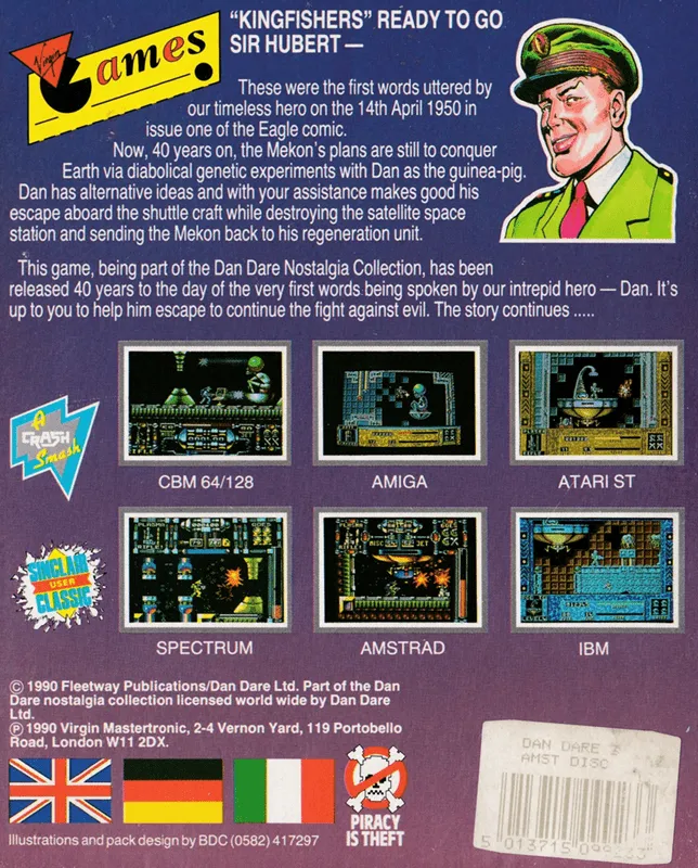 Dan Dare III: The Escape box back