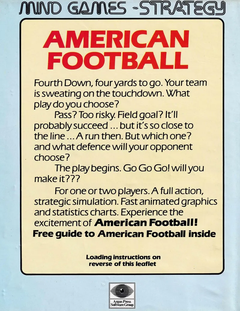American Football box back