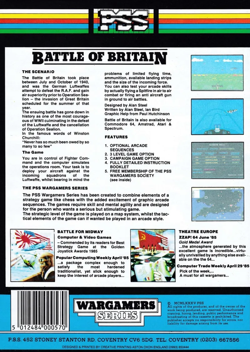 Battle of Britain box back