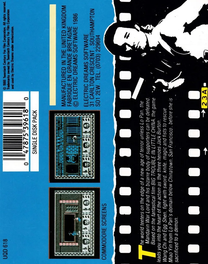 Big Trouble in Little China box back