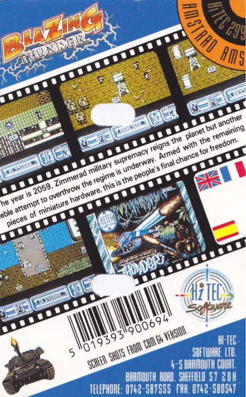 Blazing Thunder box back