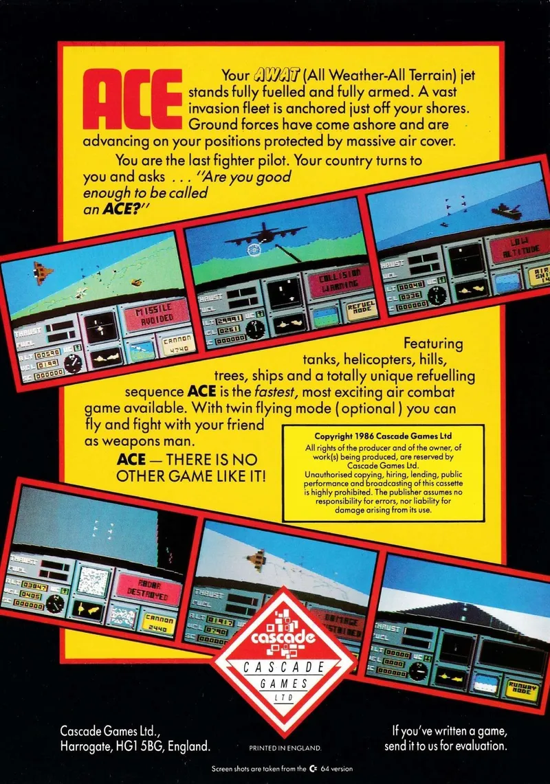 ACE: Air Combat Emulator box back