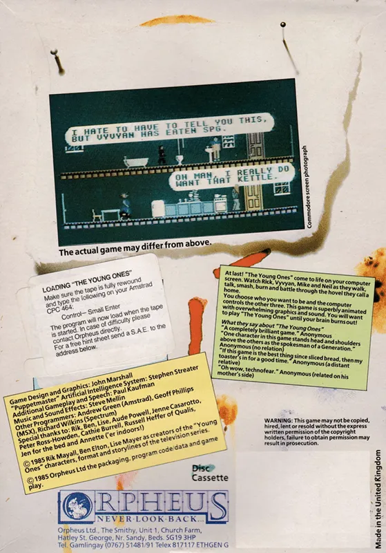 The Young Ones box back