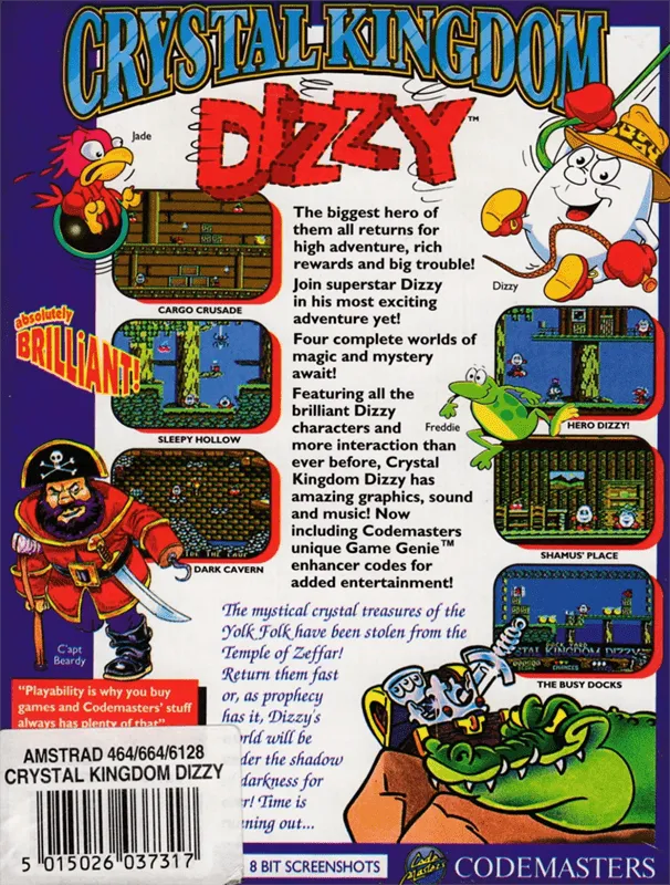 Dizzy VII: Crystal Kingdom Dizzy box back