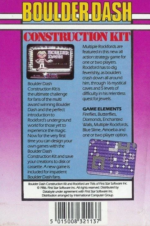 Boulder Dash Construction Kit box back