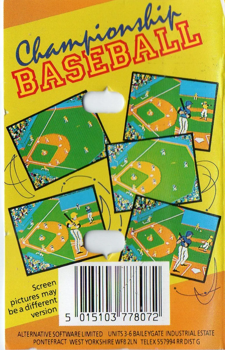 Championship Baseball box back