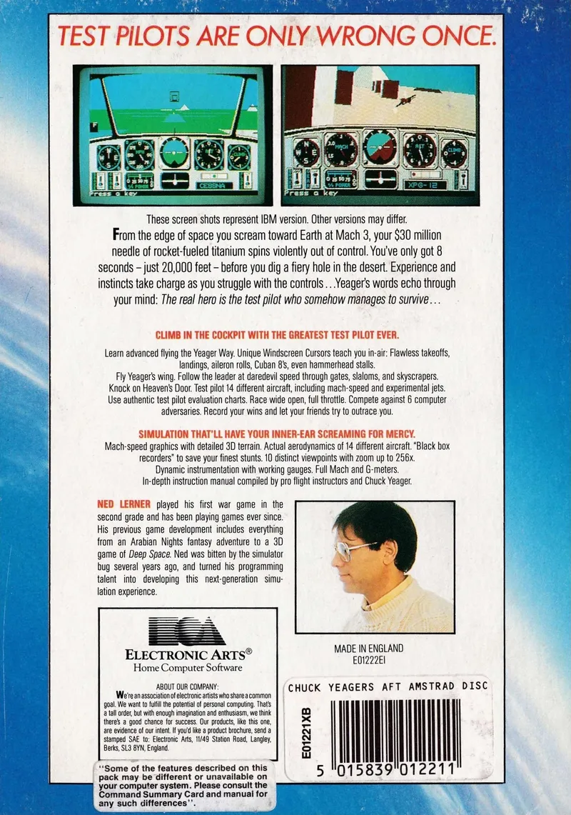 Chuck Yeager's Advanced Flight Trainer box back