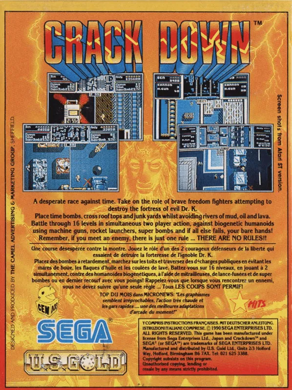 Crack Down box back