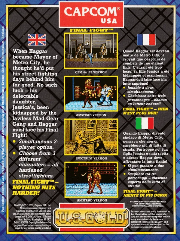 Final Fight box back