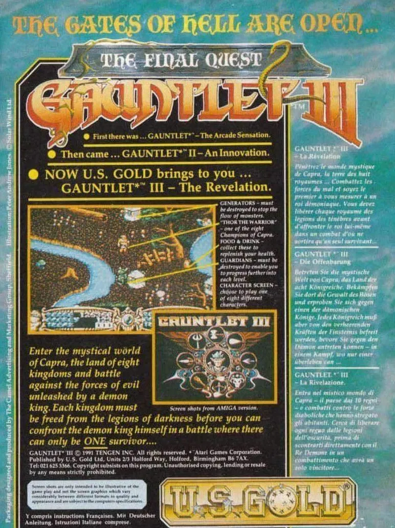 Gauntlet III: The Final Quest box back